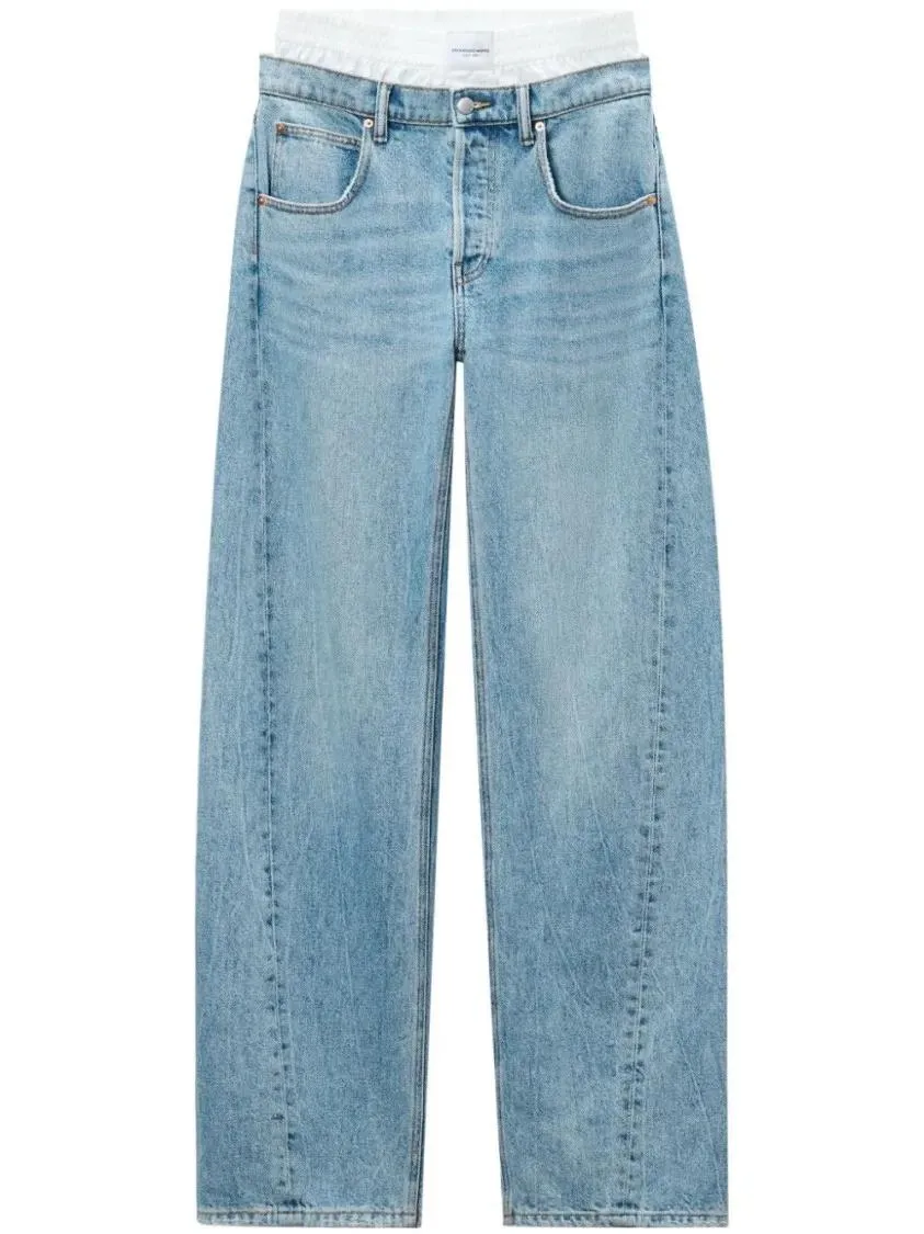   Alexander Wang  Layered Wide-Leg Jeans Blue  Jeans 