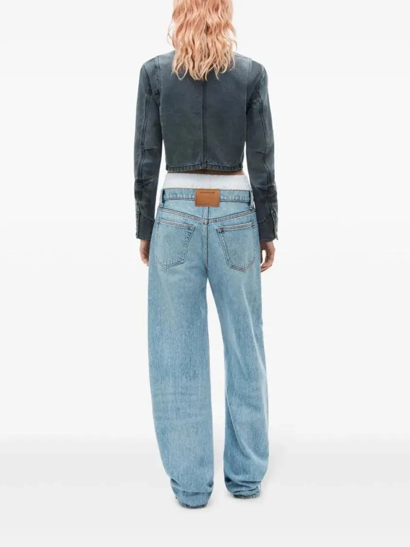   Alexander Wang  Layered Wide-Leg Jeans Blue  Jeans 