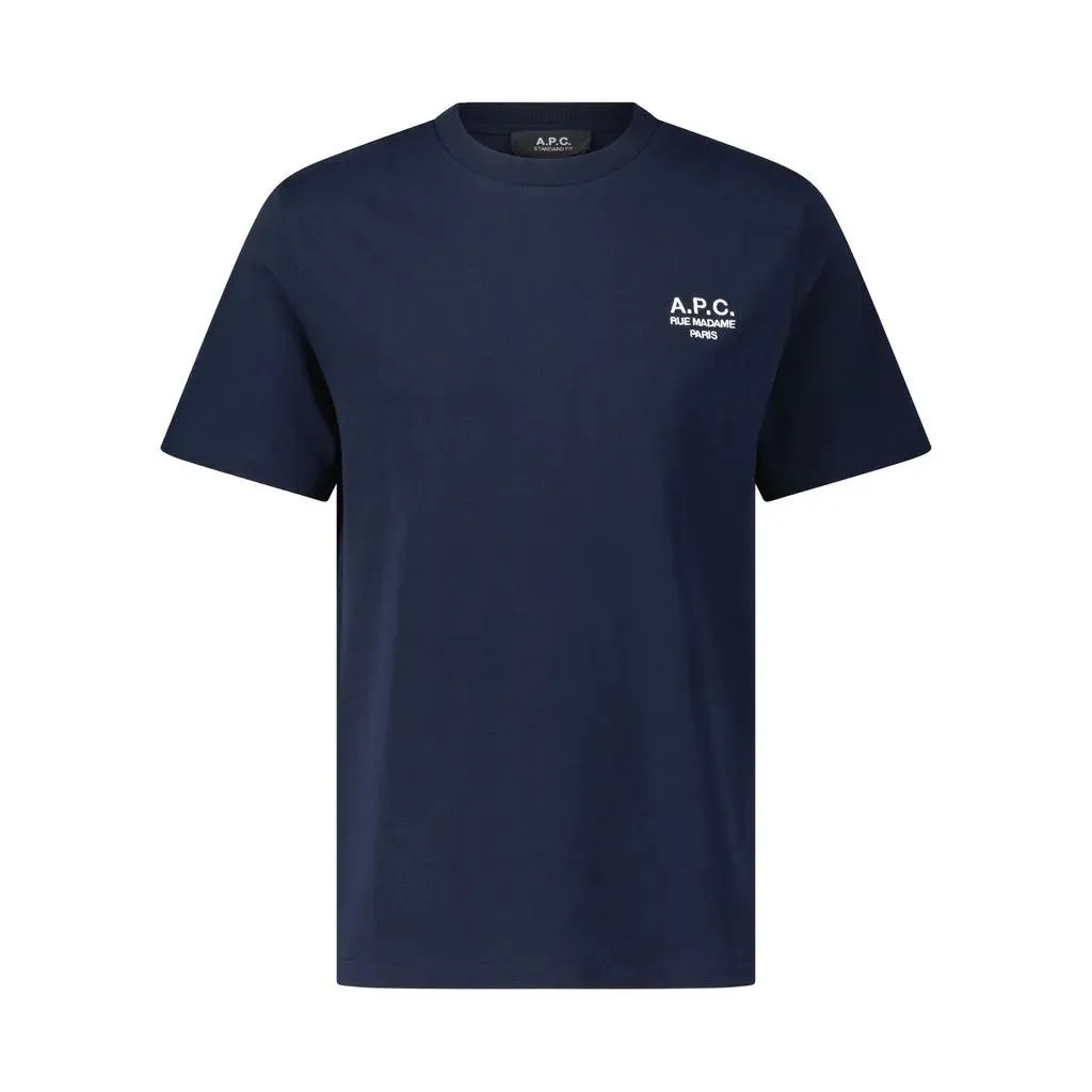   A.P.C.  T-Shirt mit Logo-Stickerei Dunkelblau  T-Shirts 