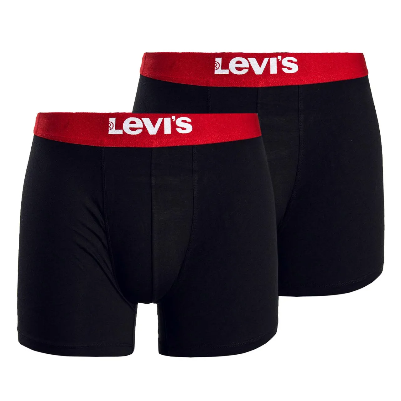 Boxershorts - Men Solid Basic 2er Pack - Black / Red