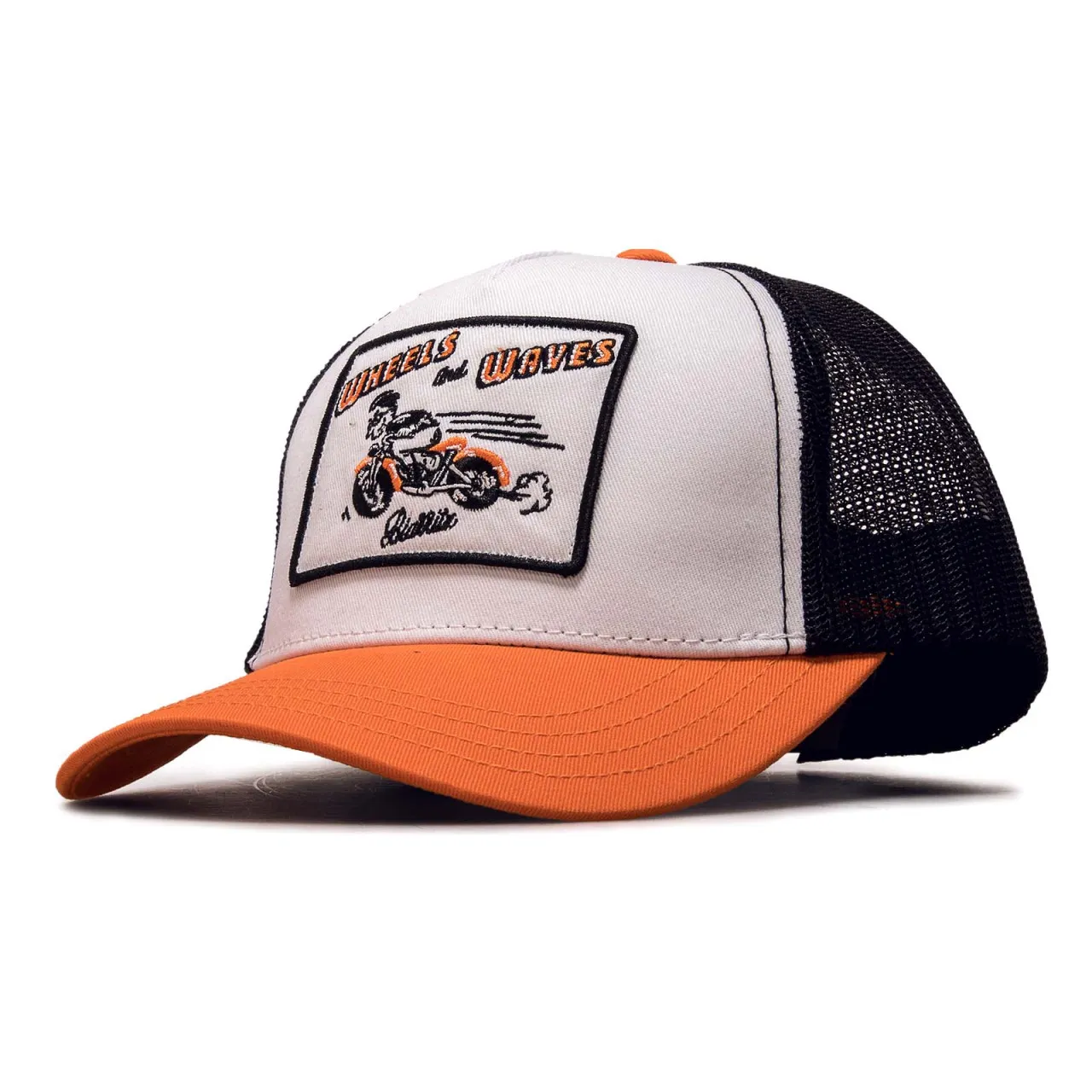 Cap - Wheels and Waves - White / Orange / Black