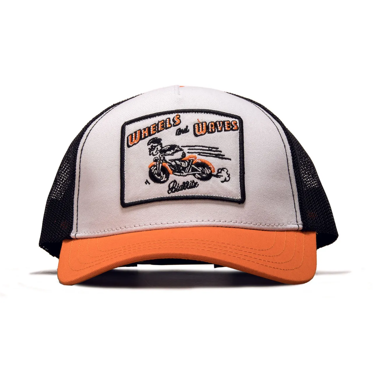 Cap - Wheels and Waves - White / Orange / Black