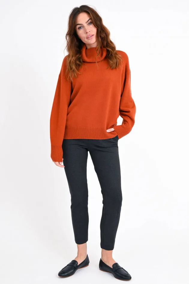 Cashmere Rollkragenpullover MATIJA in Terracotta