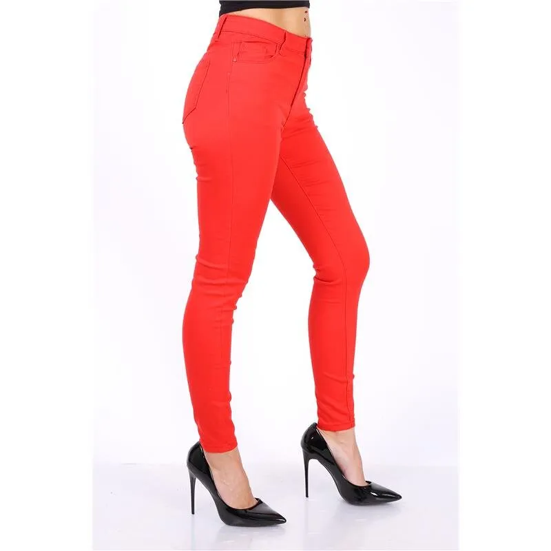Damen Skinny Jeans Highwaist Röhrenjeans Dunkelblau