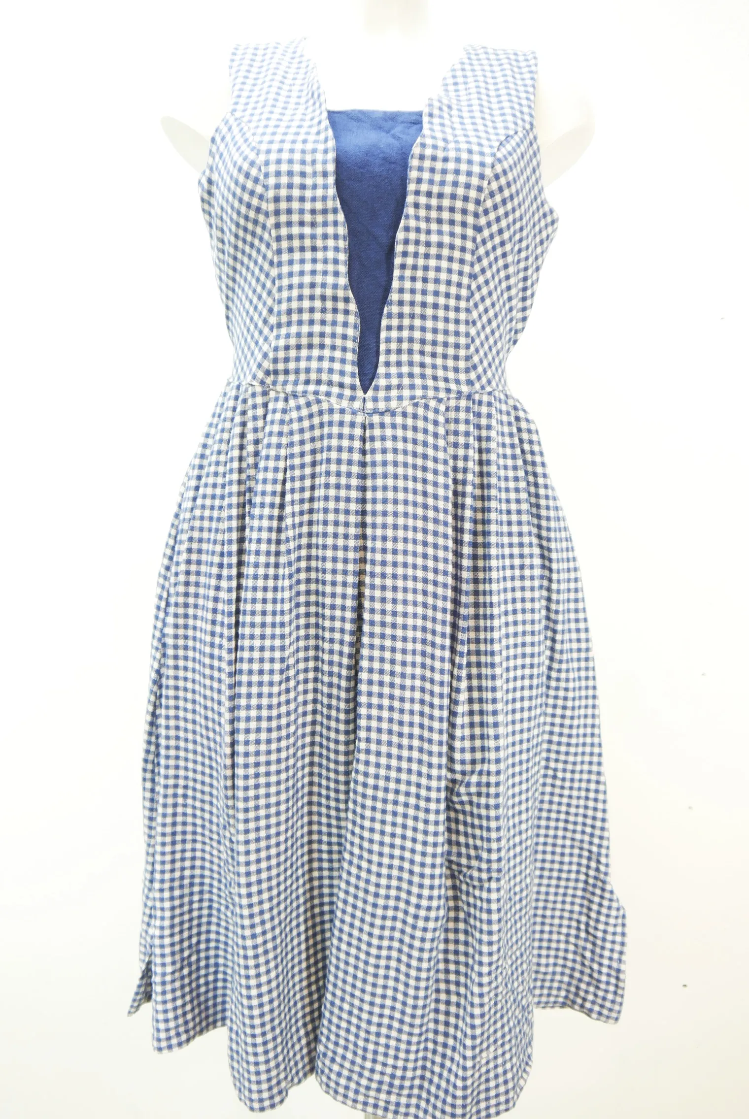 Distler Original blau weiß kariert hammer Landhaus Kleid Trachtenkleid Gr.40