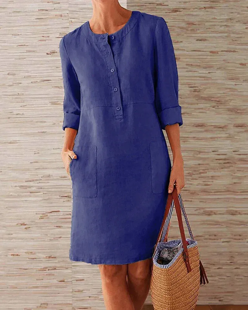Elegantes Einfarbiges Kleid für Damen