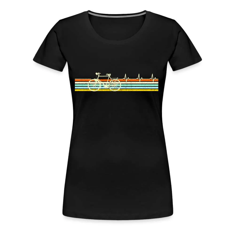 Fahrrad Herzschlag Shirt - Vintage Retro Fahrrad Frauen Premium T-Shirt