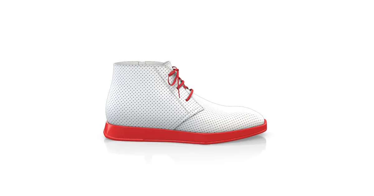 Flache Herren Stiefeletten mit Karee-Spitze 18037