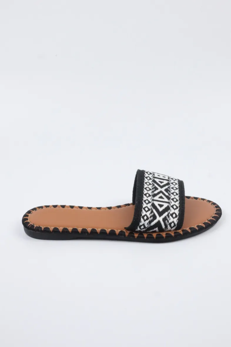 Flache Mule-Sandalen