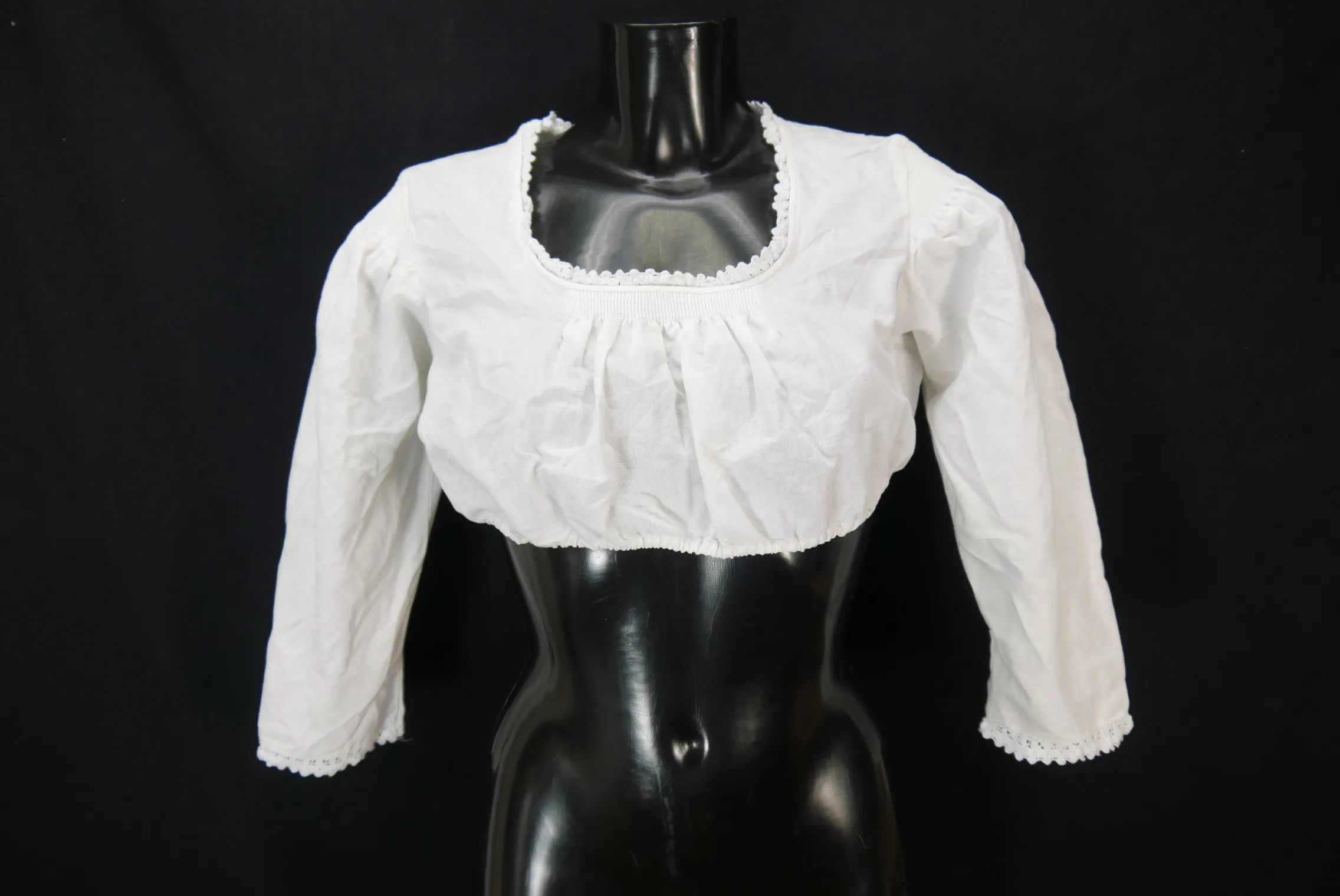 Gr.38 Dirndlbluse weiß Bluse für Dirndl Wenger Baumwolle mit Spitze B10718