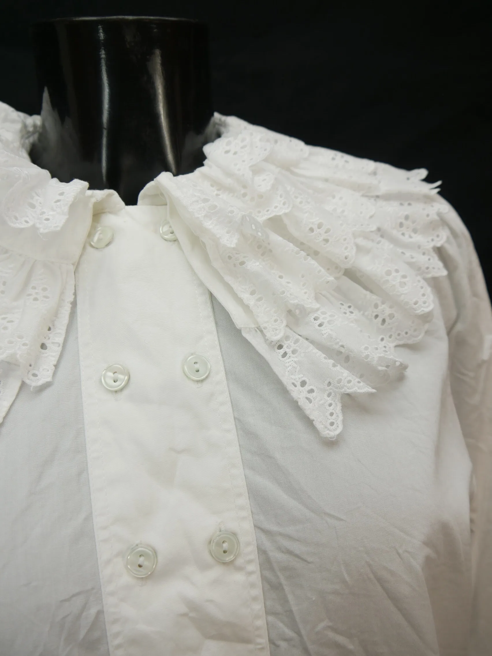 Gr.38 Trachtenbluse weiß Bluse für Dirndl Distler Baumwolle mit Spitze TB8944