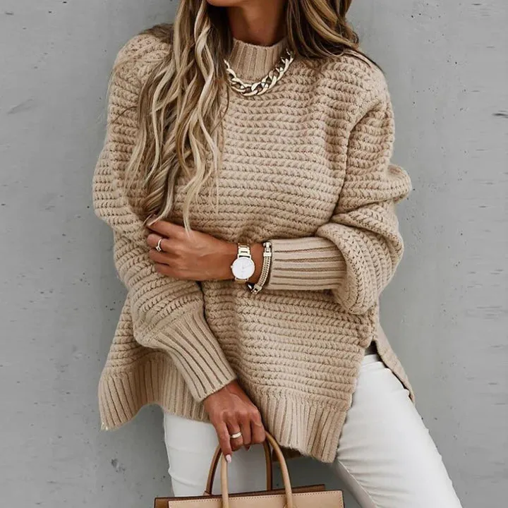 Heidi-Mode | Strickpullover mit lockeren Ärmeln für Damen Herbst- und Winterbekleidung