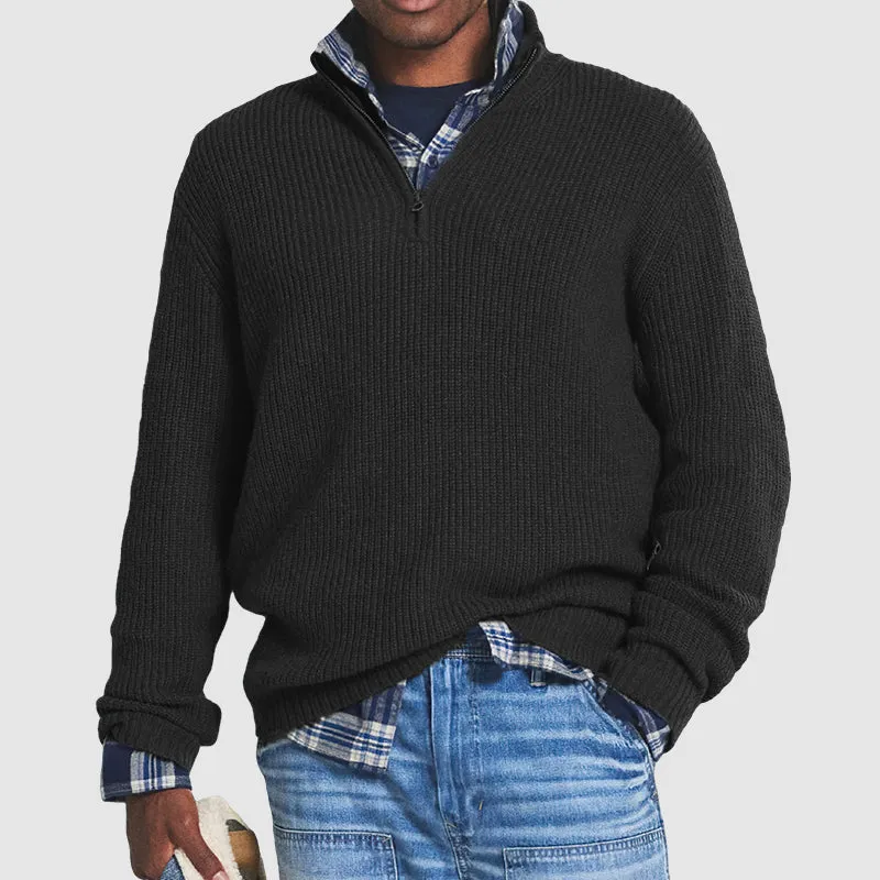 Heidi-Mode | Warmer Kaschmirpullover Mit Reißverschlusskragen