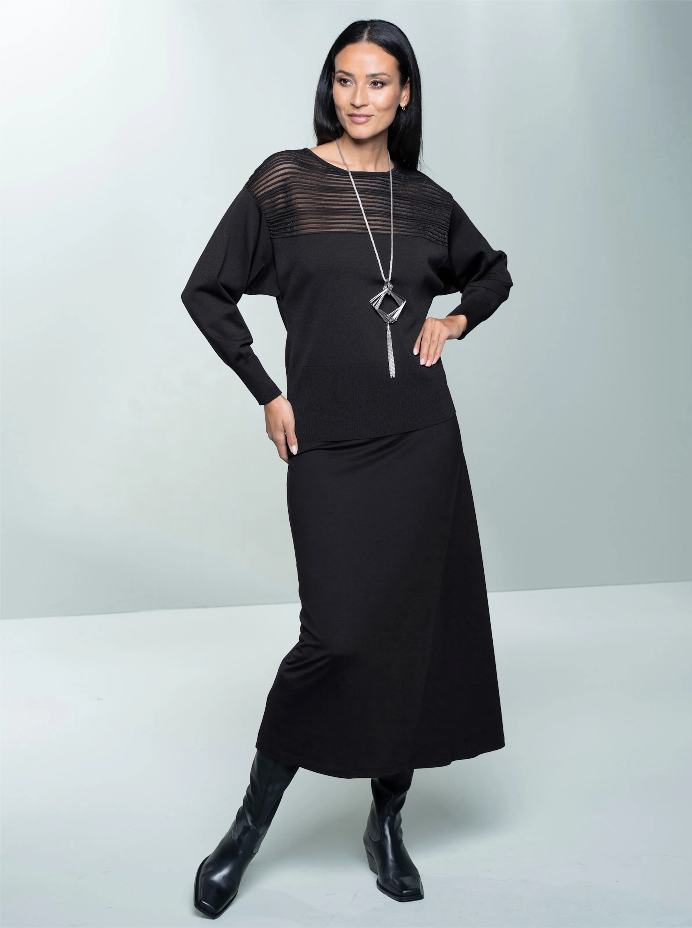 heine Jersey-Rock in schwarz