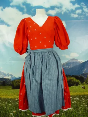 individuell SPORTALM mit Puffärmel langes fesches Dirndl mit Schürze DK802 Gr.40