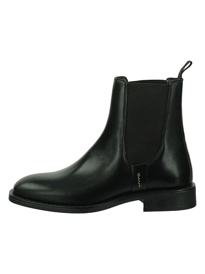 Leder-Chelsea-Boots "Fayy" in Schwarz