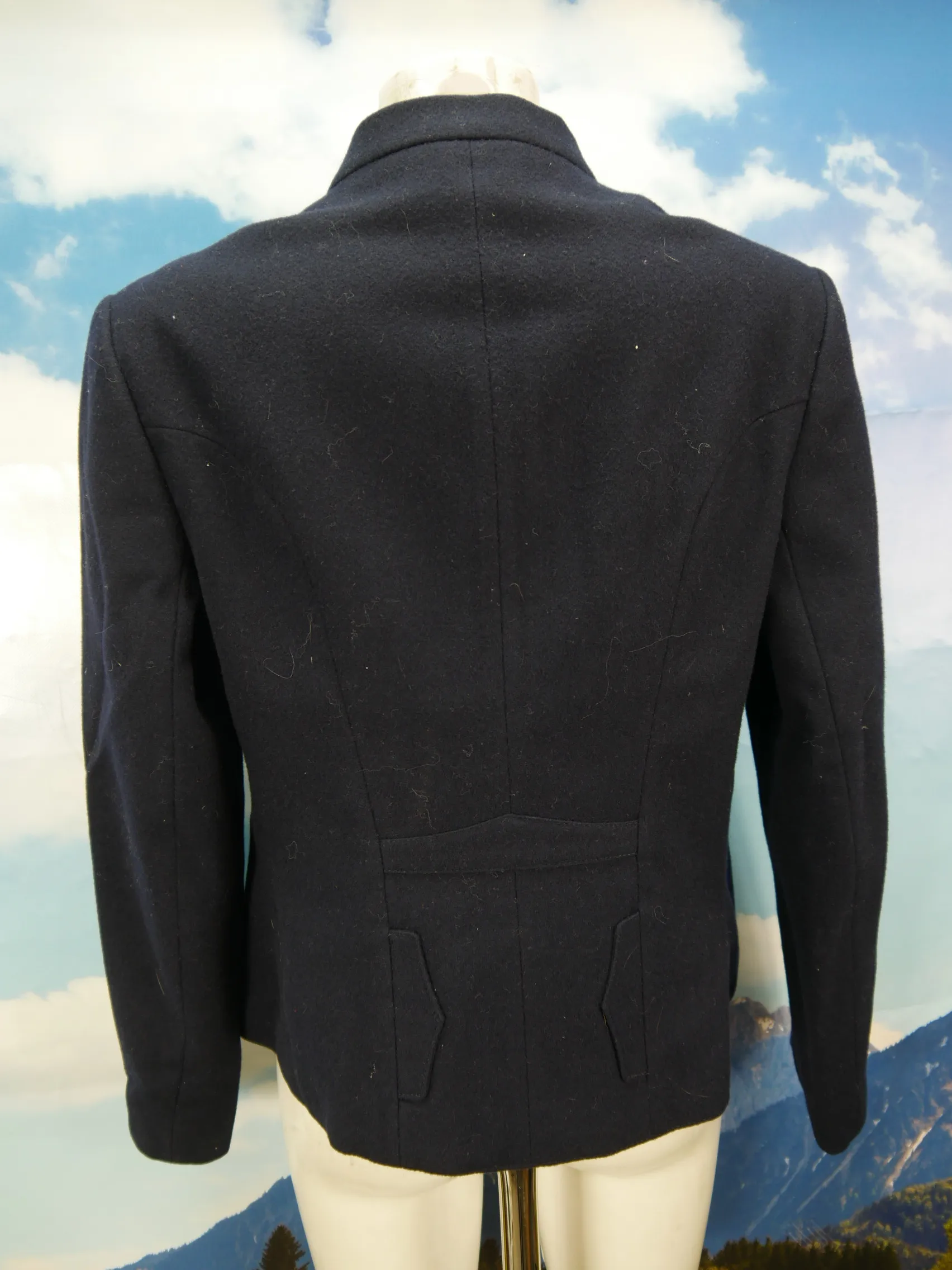 Pischel echt Vintage Loden Janker blau mit Stickerei Trachtenjacke Jacke Gr.40