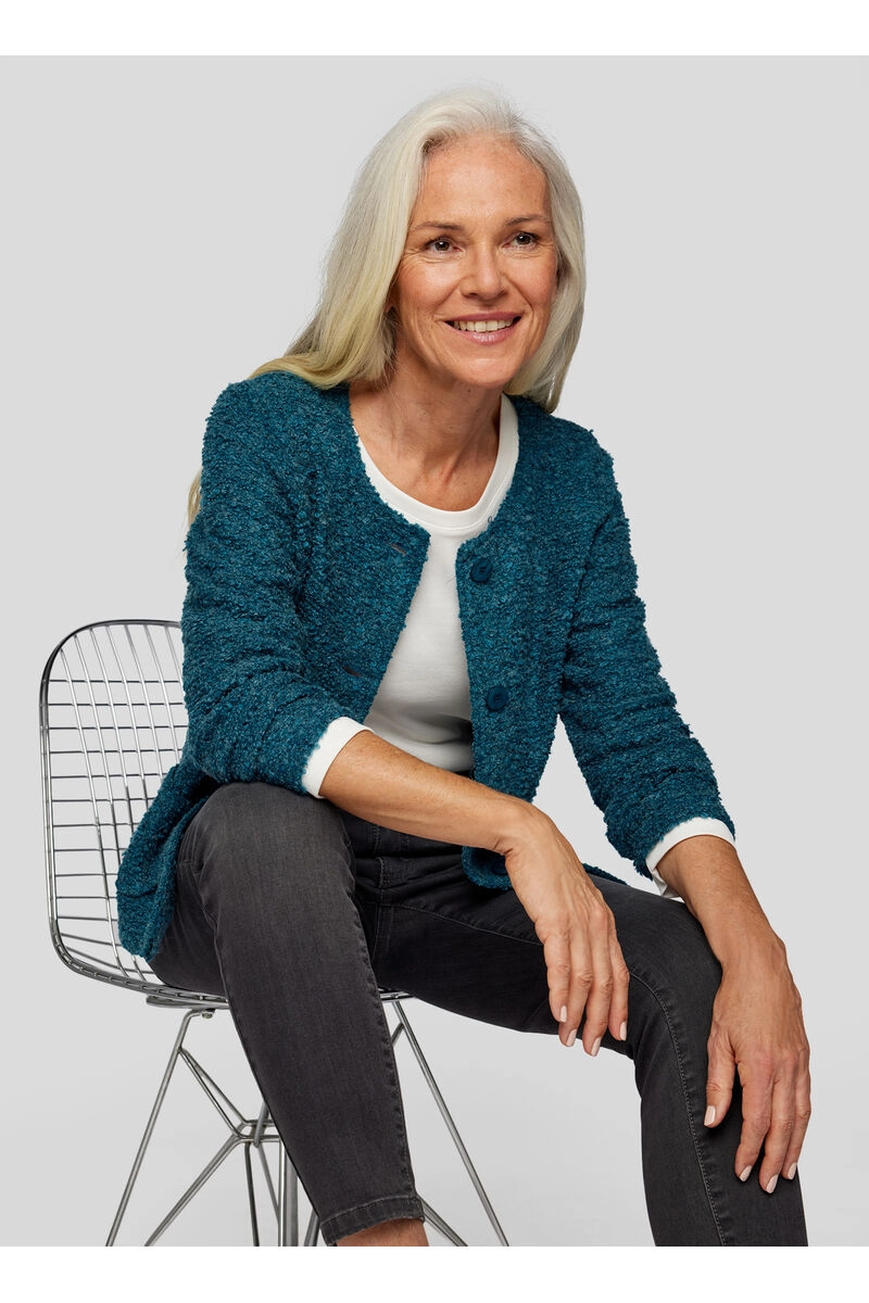 RABE Strickjacke petrol  in Bouclé-Qualität