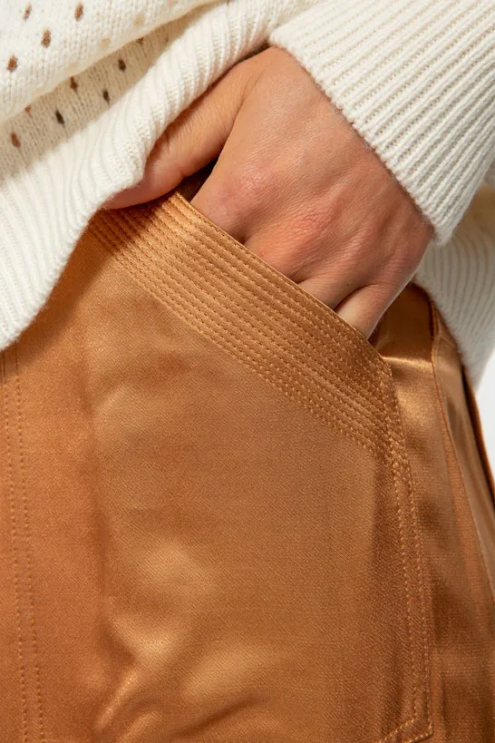 SATEEN Hose mit Cargo Details terra