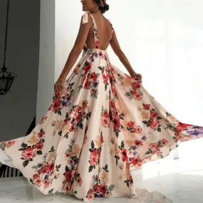 Schlichtes, ärmelloses Sling-Kleid mit Blumenmuster