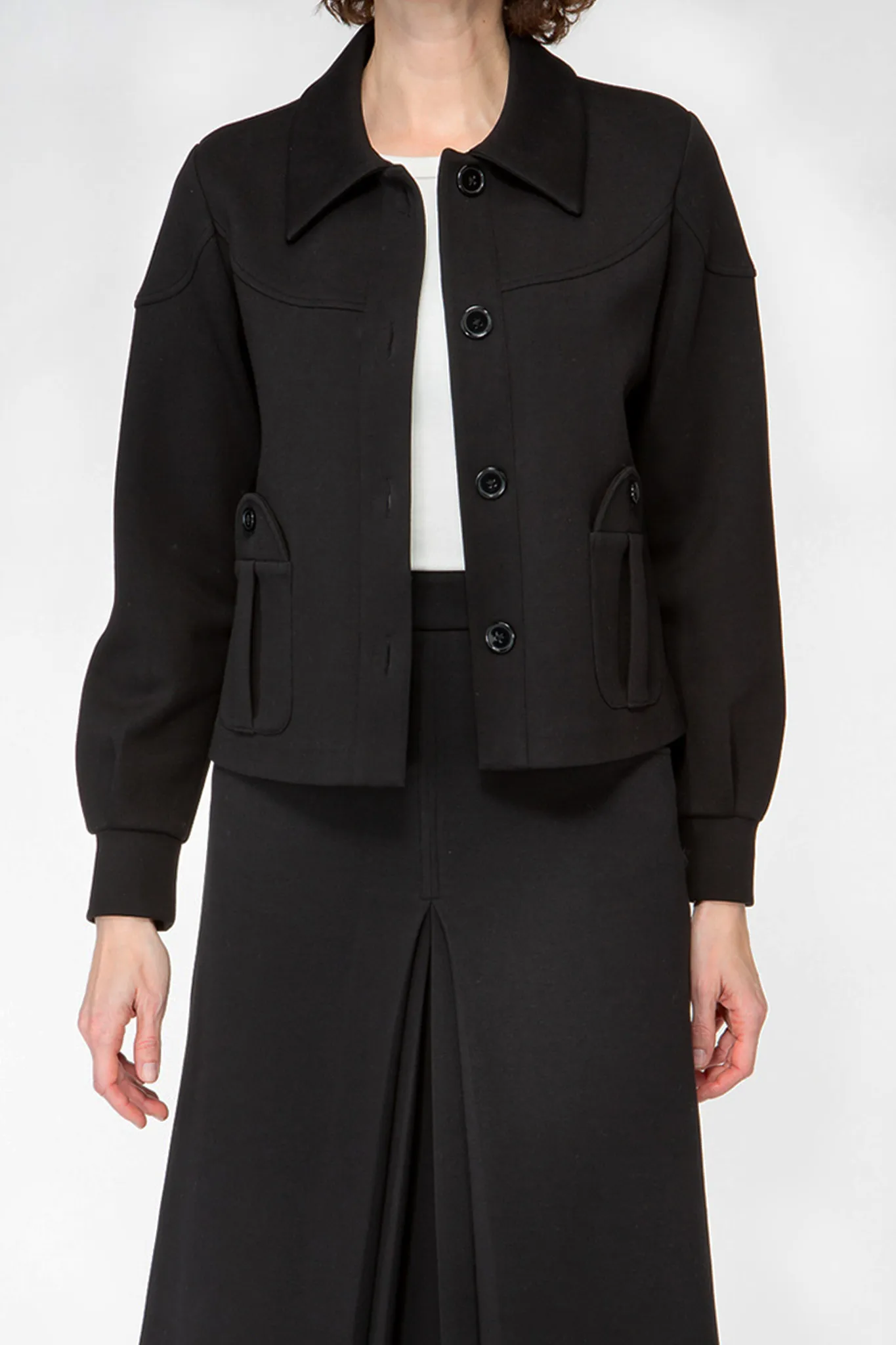 SOLID JERSEY Kurze Jacke im Boxy Fit schwarz
