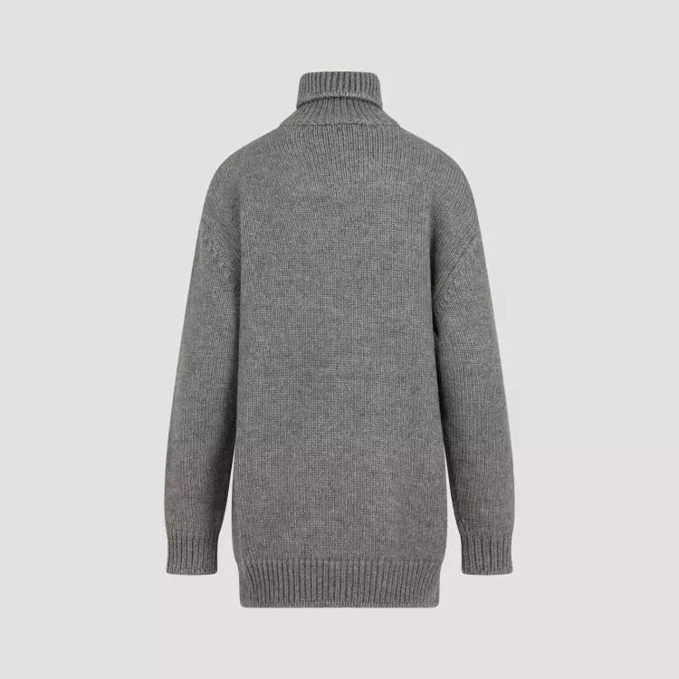   The Row  Elu Light Sage Alpaca And Silk Sweater Grey  Rollkragenpullover 